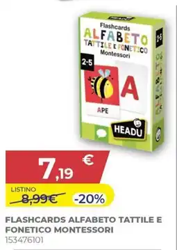 Toys Center Flashcards Alfabeto Tattile e Fonetico Montessori Headu offerta