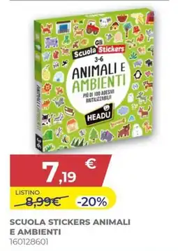 Toys Center Gli Scuola Stickers Animali e Ambienti Headu offerta