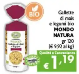 Spak Supermercati Gallette di mais e legumi bio MONDO NATURA offerta