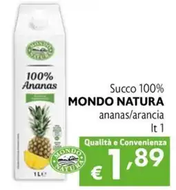 Maxi Family Succo 100% ananas/arancia MONDO NATURA offerta