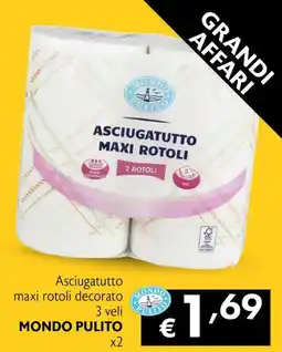 Maxi Family Asciugatutto max rotoli decorato 3 veli Mondo Pulito offerta