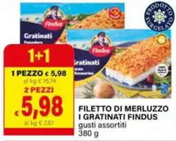 Il Gigante Filetto di merluzzo i gratinati findus gusti assortiti offerta
