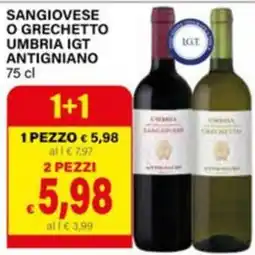 Il Gigante Sangiovese o Grechetto Umbria IGT Antigniano offerta