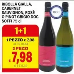 Il Gigante Ribolla gialla, cabernet sauvignon, rosè o pinot grigio doc soffi offerta