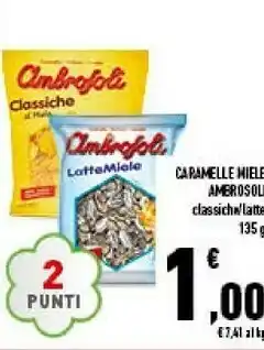 Conad City Amerosoli caramelle miele / classiche / latte offerta