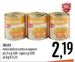 Emisfero SELEX mais dolce cotto a vapore offerta