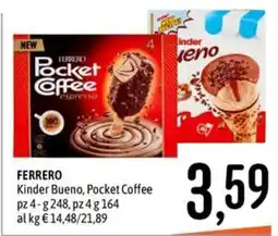 Emisfero Ferrero Kinder Bueno, Pocket Coffee offerta