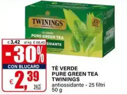 Il Gigante Tè verde pure green tea Twinings offerta