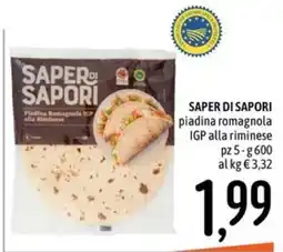 Emisfero Saper di sapori piadina romagnola IGP alla riminese offerta