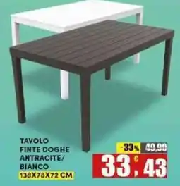 Maury's Tavolo finte doghe antracite/bianco offerta