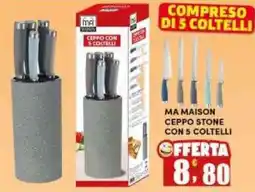 Maury's Ceppo stone con 5 coltelli Ma Maison offerta