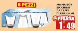 Maury's Ma Maison bicchieri da caffè clear offerta