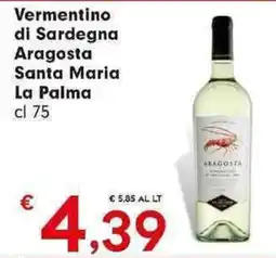 Despar Vermentino di Sardegna Aragosta Santa Maria La Palma offerta