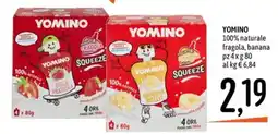 Emisfero Yomino Squeeze 100% naturale fragola, banana offerta