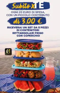 Quick Sisa Set da 5 pezzi di contenitori rettangolari frigo con coperchio offerta
