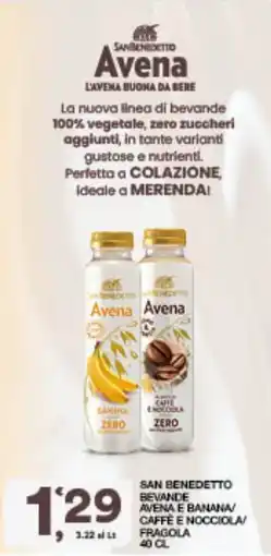 Quick Sisa San Benedetto bevande avena offerta