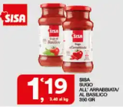 Quick Sisa Sisa sugo all'arrabbiata al basilico offerta