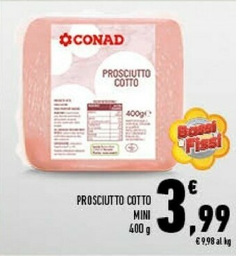 Conad Conad prosciutto cotto mini offerta