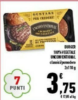 Conad Unconventional burger 100% vegetale offerta
