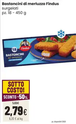 Coop famiglia cooperativa Bastoncini di merluzzo Findus offerta