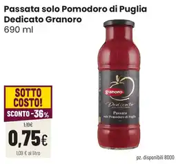 Coop famiglia cooperativa Passata solo Pomodoro di Puglia Dedico Granoro offerta