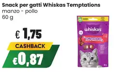 Coop famiglia cooperativa Snack per gatti Whiskas Temptations offerta
