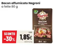 Coop famiglia cooperativa Bacon affumicato Negroni offerta
