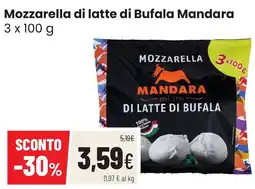 Coop famiglia cooperativa Mozzarella di latte di bufala Mandara offerta
