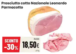 Coop famiglia cooperativa Prosciutto cotto Nazionale Leonardo Parmacotto offerta