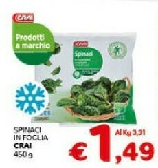Crai Crai spinaci in foglia offerta