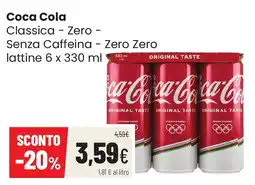 Coop famiglia cooperativa Coca Cola Classica - Zero - Senza Caffeina - Zero Zero offerta
