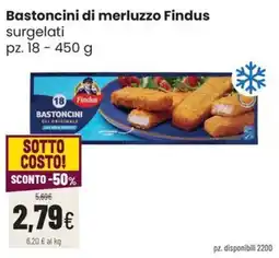 Coop Trentino Bastoncini di merluzzo Findus offerta