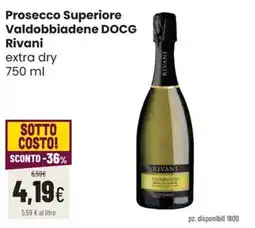 Coop Trentino Prosecco Superiore Valdobbiadene DOCG Rivani extra dry offerta