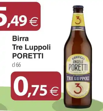 Docks Cash&Carry Birra Tre Luppoli Poretti offerta