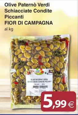 Docks Cash&Carry Olive Paternò Verdi Schiacciate Condite Piccanti Fior di Campagna offerta