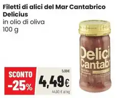 Coop Trentino Filetti di alici del Mar Cantabrico Delicius offerta