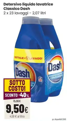 Coop Trentino Detersivo liquido lavatrice Classico Dash offerta