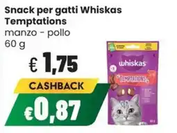 Coop Trentino Snack per gatti Whiskas Temptations offerta