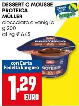 Kanguro Dessert o mousse proteica Müller offerta
