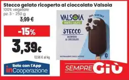 Coop Trentino Stecco gelato ricoperto al cioccolato Valsoia offerta