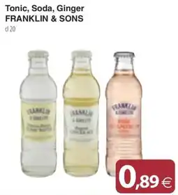 Docks Cash&Carry Tonic, Soda, Ginger Franklin & Sons offerta