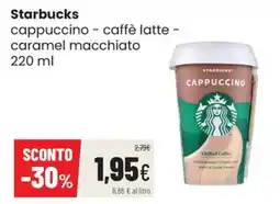 Coop Trentino Starbucks cappuccino offerta