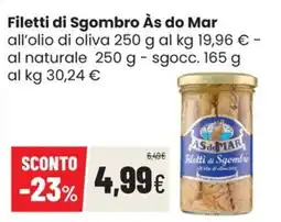 Coop Trentino Filetti di Sgombro Às do Mar offerta
