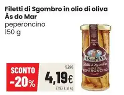Coop Trentino Filetti di Sgombro Às do Mar peperoncino offerta