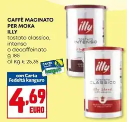 Kanguro Caffè macinato per moka illy offerta
