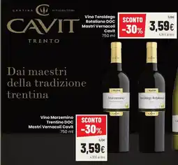 Coop Trentino Vino Teroldego Rotaliano DOC I Maestri Vernacoli Cavit offerta