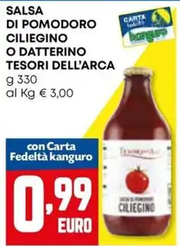 Kanguro Salsa di pomodoro ciliegino o Datterino Tesori dell'Arca offerta