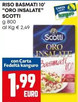 Kanguro Riso basmati 10' ORO INSALATE Scotti offerta