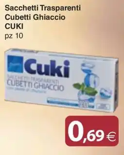 Docks Cash&Carry Sacchetti trasparenti cubetti ghiaccio Cuki offerta