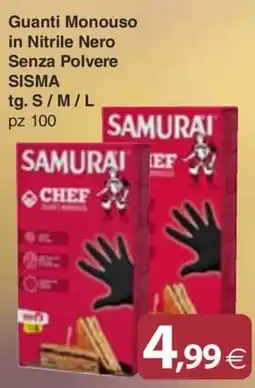 Docks Cash&Carry Guanti Monouso in Nitrile Nero SISMA offerta